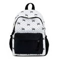 thumbnail image 2 of Backpack for Girls Patchwork Bow Backpack Lightweight Casual Student Daypack Versatile Everyday Carry Black One Size, 2 of 9