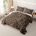 thumbnail image 3 of Meiyoeat Boho Leopard Print Bed Spread Queen,Neutral Animal Spot Pattern Queen Coverlet Set,Brown Beige, 3 of 7