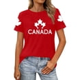 thumbnail image 1 of Gyexs T-Shirt Graphique Patriotique pour Femmes, Tenue d'Été Décontractée, Confortable, Manches Courtes, Col Rond (Rouge et M), 1 of 4