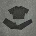 thumbnail image 1 of 2/3/5 Uds. Conjunto de Yoga sin costuras para mujer, ropa deportiva de entrenamiento, ropa de gimnasio, Top corto de manga larga, mallas de cintura alta, trajes deportivos Tan Jianjun  unisex, 1 of 2