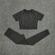 thumbnail image 1 of 2/3/5 Uds. Conjunto de Yoga sin costuras para mujer, ropa deportiva de entrenamiento, ropa de gimnasio, Top corto de manga larga, mallas de cintura alta, trajes deportivos Tan Jianjun  unisex, 1 of 2