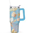 thumbnail image 2 of 40oz Cute Colorful Starfish Stainless Steel Flip Straw Tumbler Spill Proof Travel Cup Double Wall Vacuum Insulated Coffee Mug with Top Handle, 2 of 6