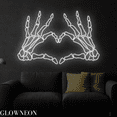thumbnail image 2 of Glowneon Skeleton's Hand Heart Neon Sign, Skull Heart Wall Led Decor, 2 of 4