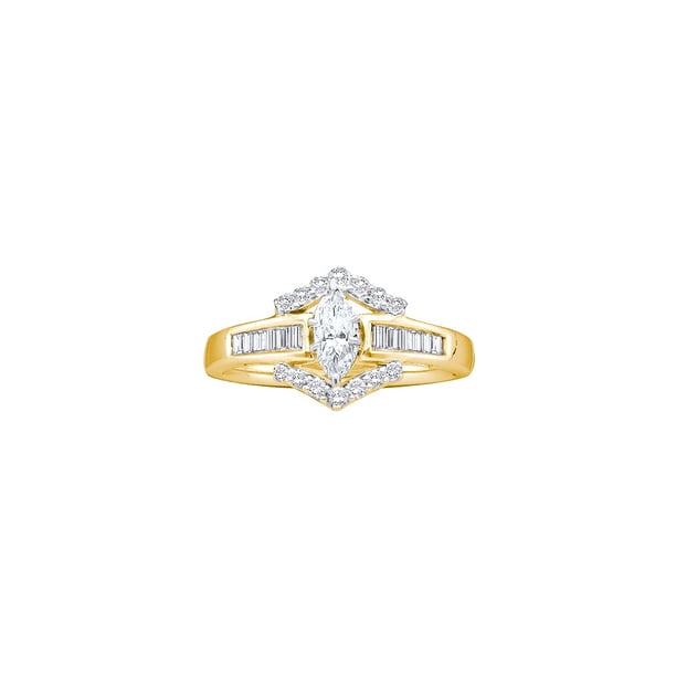 solitaire marquise engagement ring with wedding band