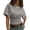 02-Gray, variant on Cinched Waist Tops for Women Fashion Dolman Sleeve Ruched Shirts Short Sleeve Crewneck Going Out Top