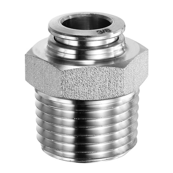 Uxcell Push to Connect Fittings 3/8" x 1/2" Thread Stainless Steel Straight Union