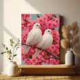 thumbnail image 6 of Cherry Blossom Romantic Dove Canvas Art, Whimsical Pink White Print, Bedroom Living Room Decor, 6 of 8