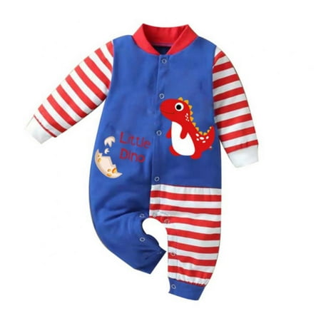 

Infant Cute Dinosaur Long-sleeved Harness Jumpsuit Outfit Casual Style Playsuit