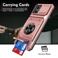 thumbnail image 2 of Designed for Moto G 5G (2023) Card Holder Case with 360°Rotatable Ring Holder Kickstand,2-Layer Heavy Duty Shockproof Rugged Hybrid Hard PC Soft Rubber Case For Motorola Moto G 5G (2023),Rosegold, 2 of 7