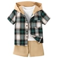 thumbnail image 2 of JTieacloth Boys Top and Shorts Sets Boys Outfits 2 Piece Set Casual Short Sleeve Hooded Shirt With Shorts Toddler Kids Clothes Comfortable Breathable For Daily Wear,Sizes 4-5 Years(Yellow), 2 of 6