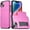 Pink, variant on Allytech Slim Case for iPhone 15, Built-in Slide Card Holder, Screen Camera Protection, Rugged Hard Back & Silicone Edge Shockproof Anti-Scratch Protective Case - Black