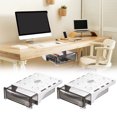 thumbnail image 1 of Unique Bargains Under Desk Drawer, 2Pcs - Plastic Self-Adhesive Slide Out Stationery Storage for Office Home (Black, 190x245 MM), 1 of 6