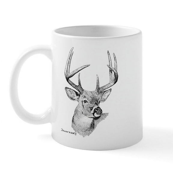 CafePress - Whitetail Deer Mug - 11 oz Ceramic Mug - Novelty Coffee Tea Cup
