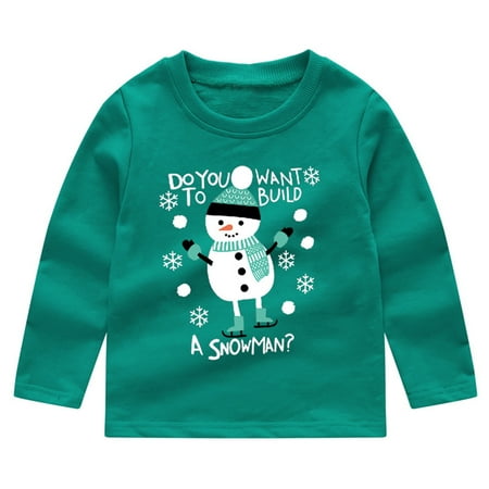 

DENGDENG Toddler Baby Boy Girl Long Sleeve Pullover Snowman Sweatshirt Crewneck Outfit 6M-4Y