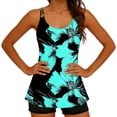 thumbnail image 6 of Aboser Womens Two Piece Beach Tankini Swimsuits Long Torso Top with Boyshorts High Waisted Tankinis Set Boho Floral Printing Bathing Suit Push Up Padded Beachwear, 6 of 7