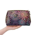 thumbnail image 5 of Bingfone Fireworks2 Print Leather Makeup Bag, Portable Hand-held Zipper Female Cosmetic Bag Toiletry Bag, Suitable for Home and Travel, 5 of 6