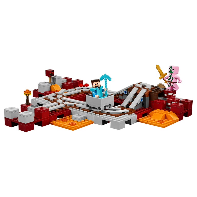Slibende Havanemone ansvar LEGO Minecraft The Nether Railway 21130 (387 Pieces) - Walmart.com