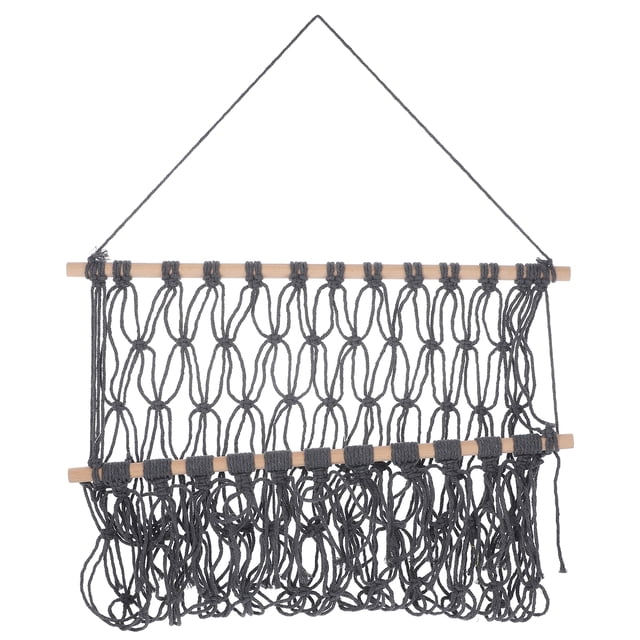 Hamac Décoratif en Maille de Coton Tissée à la Main, Rangement Multifonction, Suspension Murale pour Étagère à Livres, Déco de Chambre d'Enfants