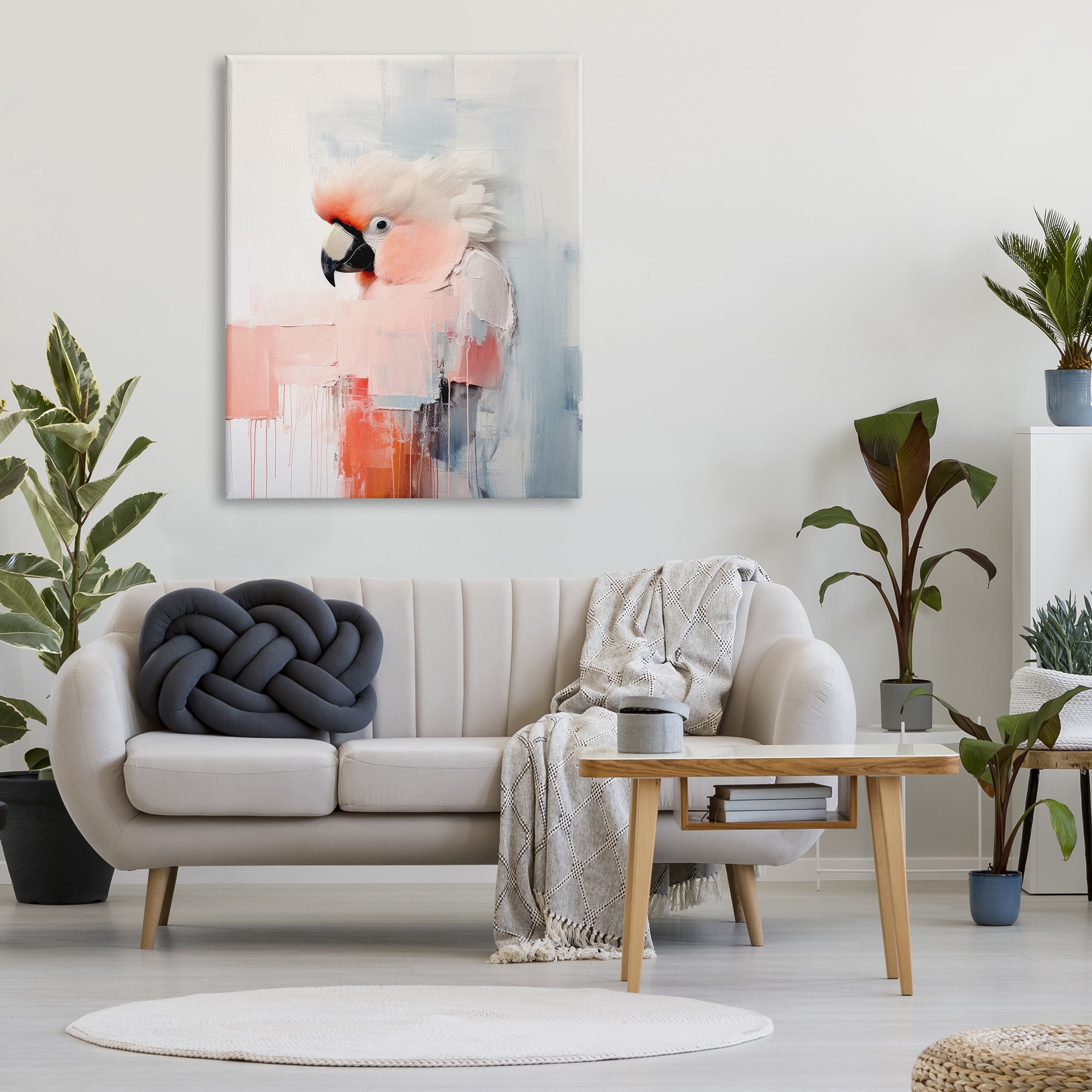Stupell Industries Modern Cockatoo Portrait Animals & Insects Painting Gallery Wrapped Canvas Art Print Wall Art, 36 x 48