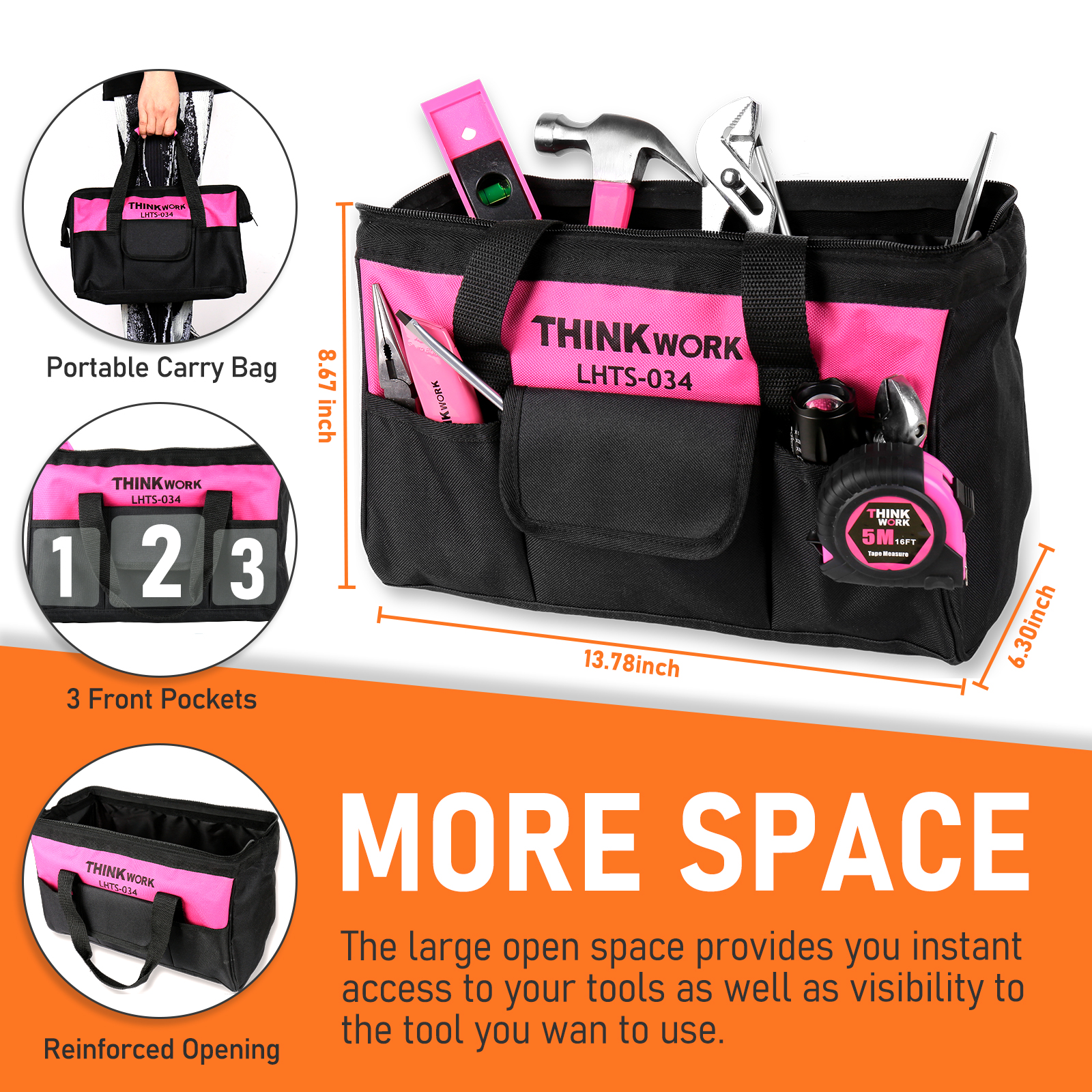 THINKWORK Pink 207-Piece Portable Tool Kit photo 6
