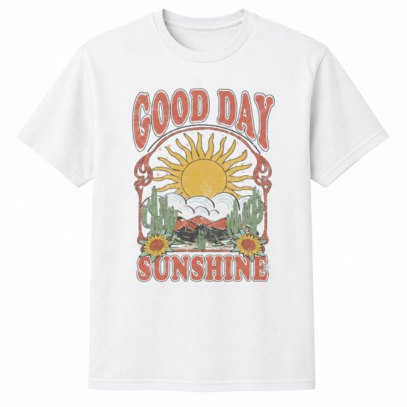 Good Day Sunshine Graphic T-Shirt, Retro Sun Unisex Classic Tee