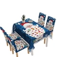 thumbnail image 5 of Christmas Themed Table Cloth Home Party Dining Table Cover Printed Tablecloth Holiday Ornament, Blue, Santa Claus, 5 of 5