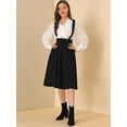 thumbnail image 3 of Vestido General De Cintura Elástica Con Tirantes Y Tirantes Para Mujer Negro XS, 3 of 6