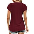 thumbnail image 7 of TEMOFON Women Tops Summer T-Shirts Short Sleeve Casual V Neck Tops Dressy Ruffle Sleeve Tunic Tops Cute Loose Ladies Blouses, 7 of 7