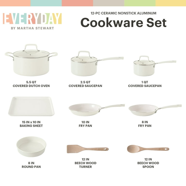 Caraway Home 9pc Non-Stick Ceramic Cookware Set Cream
