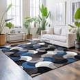thumbnail image 3 of 8'x10' Area Rugs, Blue Grey Abstract Indoor Outdoor Area Rug for Living Room Bedroom, Modern Geometric Ombre Artwork Washable Bathroom Rugs Kitchen Floor Carpet Mats Home Decor Aesthetic, 3 of 8