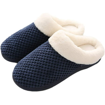 

PIKADINGNIS Womens Slippers Cozy Comfy Slip-on Women House Shoes Memory Foam Suede Fluffy Faux Fur Plush Anti-Slip Indoor Outdoor Slipper