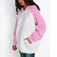 thumbnail image 2 of Oversized Hoodies for Women 2025 Fall Winter Long Sleeve Color Block Hooded Sweatshirt with Pockets Pullover Tops, 2 of 7