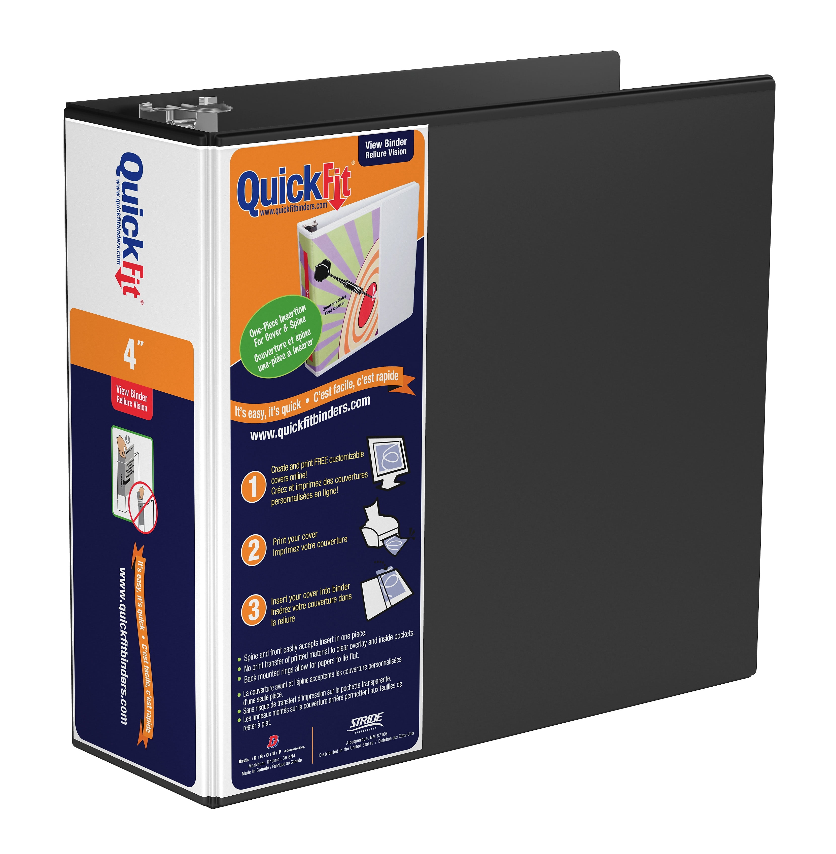 Staples QuickFit DRing View Binder 4" Black (87061) 24341280 Walmart
