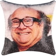 thumbnail image 2 of Danny Devito Funny Sequin Throw Pillow Cover Magic Reversible Mermaid Sequin Pillow Case Decorative Cushion Cover Glitter Accent Pillow 16x16 Inches, 2 of 12