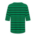 thumbnail image 4 of EchfiProm Green Tops for Women Long Sleeve Pullover Y2k Striped Womens T-Shirt Relaxed Fit, 4 of 5
