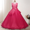 thumbnail image 1 of Vestido de lazo para niñas Vestido de princesa para niñas Vestidos de actuación para bodas Vestidos de actuación, 1 of 6