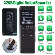 CSYANXING Lecture Recorder 3072Kbps PCM Recording A B Repeat Playback for Language Learning Effective Study Aid Black Finish