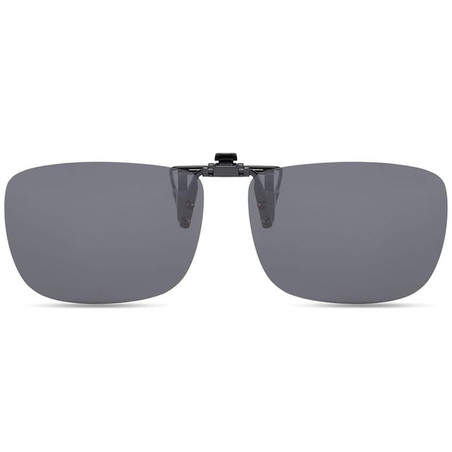 Lentes de sol clip-on CAXMAN polarizados UV400 con lentes grises abatibles