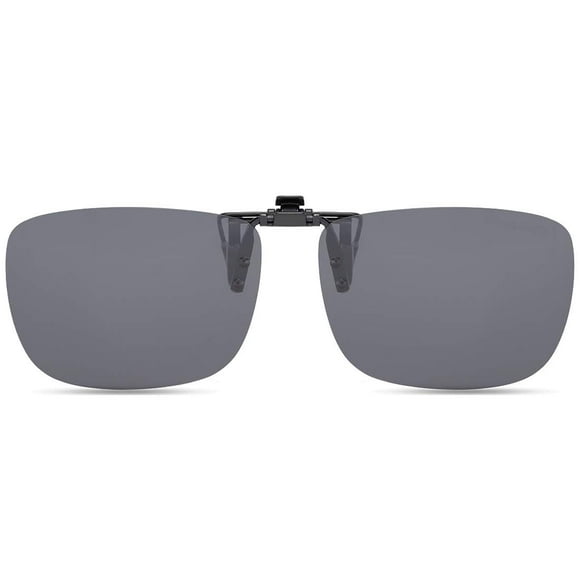 Lentes de sol clip-on CAXMAN polarizados UV400 con lentes grises abatibles