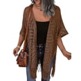 thumbnail image 4 of Zeagoo Womens Crochet Kimono Cardigan Open Front Knit Hollow Out Lightweight Cover Up with Tassel, 4 of 6