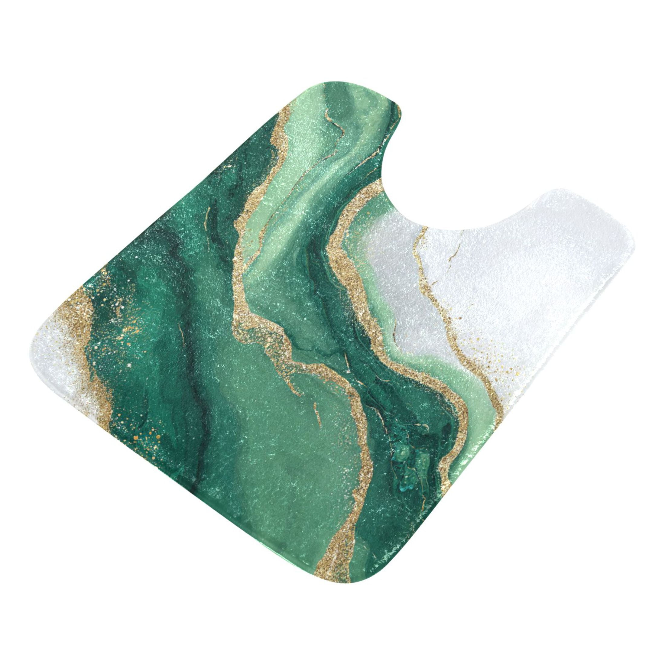RMDQTR 2PCs Bathroom Rugs Set Plush Toilet Base Mat 16" × 24" Bath Mat and 20" × 24" U Shape Soft Rugs Non Slip Absorbent
