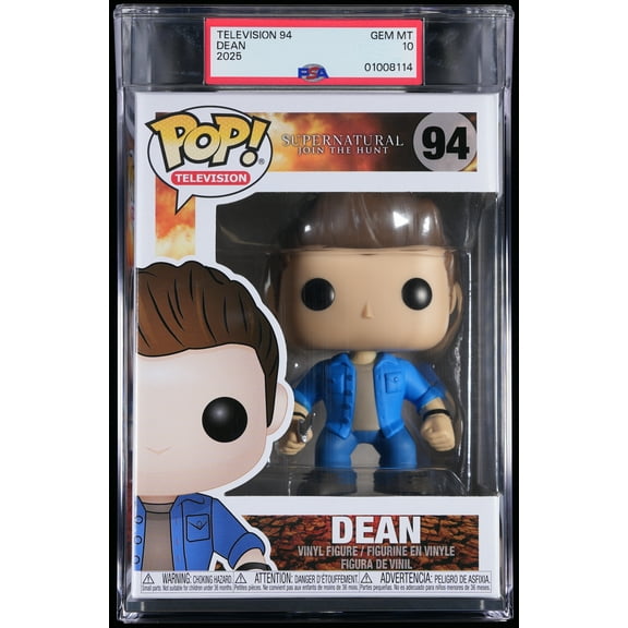 Supernatural, PSA Graded 10 GEM MINT, Dean Collectible Vinyl Figure #94, Fully Encapsulated Bundle with Compatible Funko Pop! PSA Hard Protector Case
