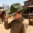 thumbnail image 2 of Kids Cowboy Hat Kids Western Sun Hat Boys Girls Material Adjustable Sizing Clothes, 2 of 4