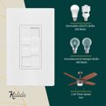 thumbnail image 3 of TOPGREENER Kalide Combo Dimmer Switch with 3-Speed Fan Control, Light and Fan Combination Switch, Single Pole, 2.5A, 200W LED/CFL, Neutral Wire Not Required, TGDSFS3-W, White, 3 of 7