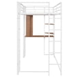 thumbnail image 6 of Metal Loft Bed with Desk and Shelves, Twin Size High Loft Bed Frame with 2 Built-in Ladder and Full-length Guardrails for Kids Teens Adults, No Box Spring Needed, White, 6 of 7