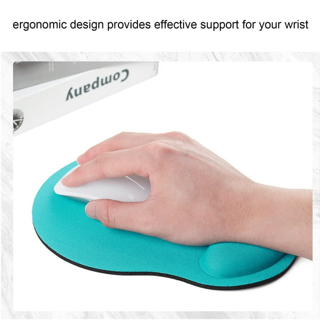 Wrist Rest Mouse Pad, Mouse Pad Blue Green Fatigue Relief Durable Ergonomic Design for Office Blue Green