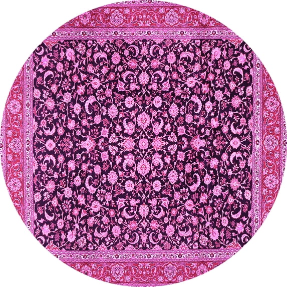 Ahgly Company Indoor Round Persian Pink Traditional Area Rugs, 6' Round