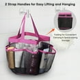 thumbnail image 4 of Aquaterior Mesh Shower Caddy with 8 Pockets Bathroom Carry Tote Quick Dry Storage Bag Pink, 4 of 9