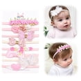 thumbnail image 3 of 4/8 piece set of baby elastic nylon headband, cute flower and bow headband for newborns, soft hair accessories for girls and infants., 3 of 14
