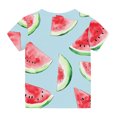 thumbnail image 6 of LNWUY Boys Girls Fashion Printed Casual Tops Middle Kids Short Sleeve Loose Comfort Breathable Round Neck Tops Blue 5 Years, 6 of 7